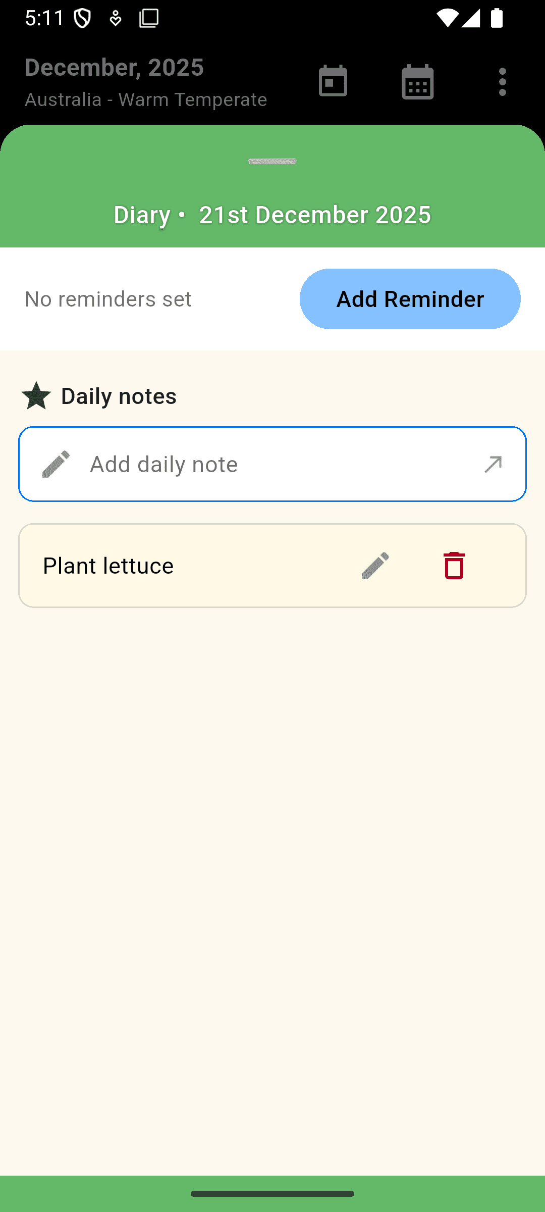 Notes and reminders