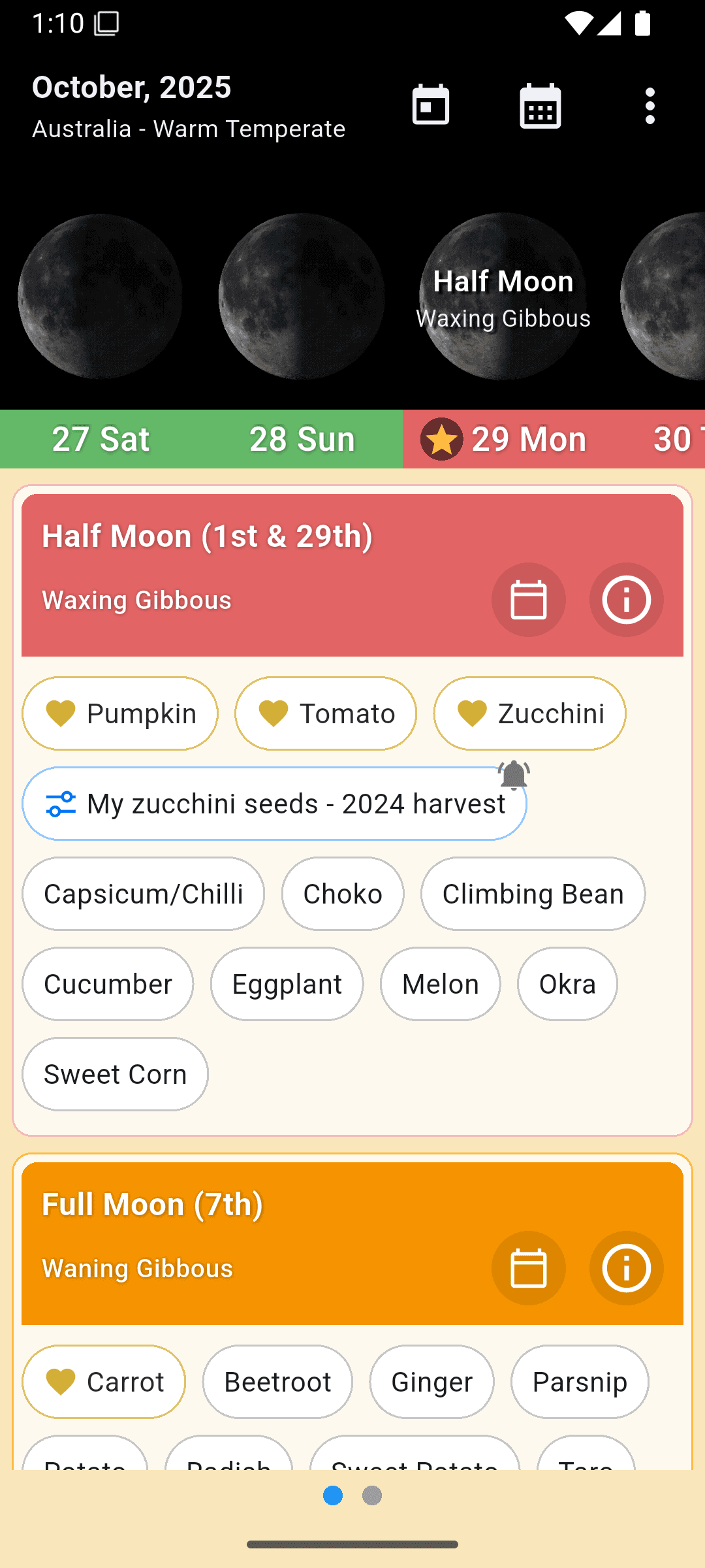 Calendar view